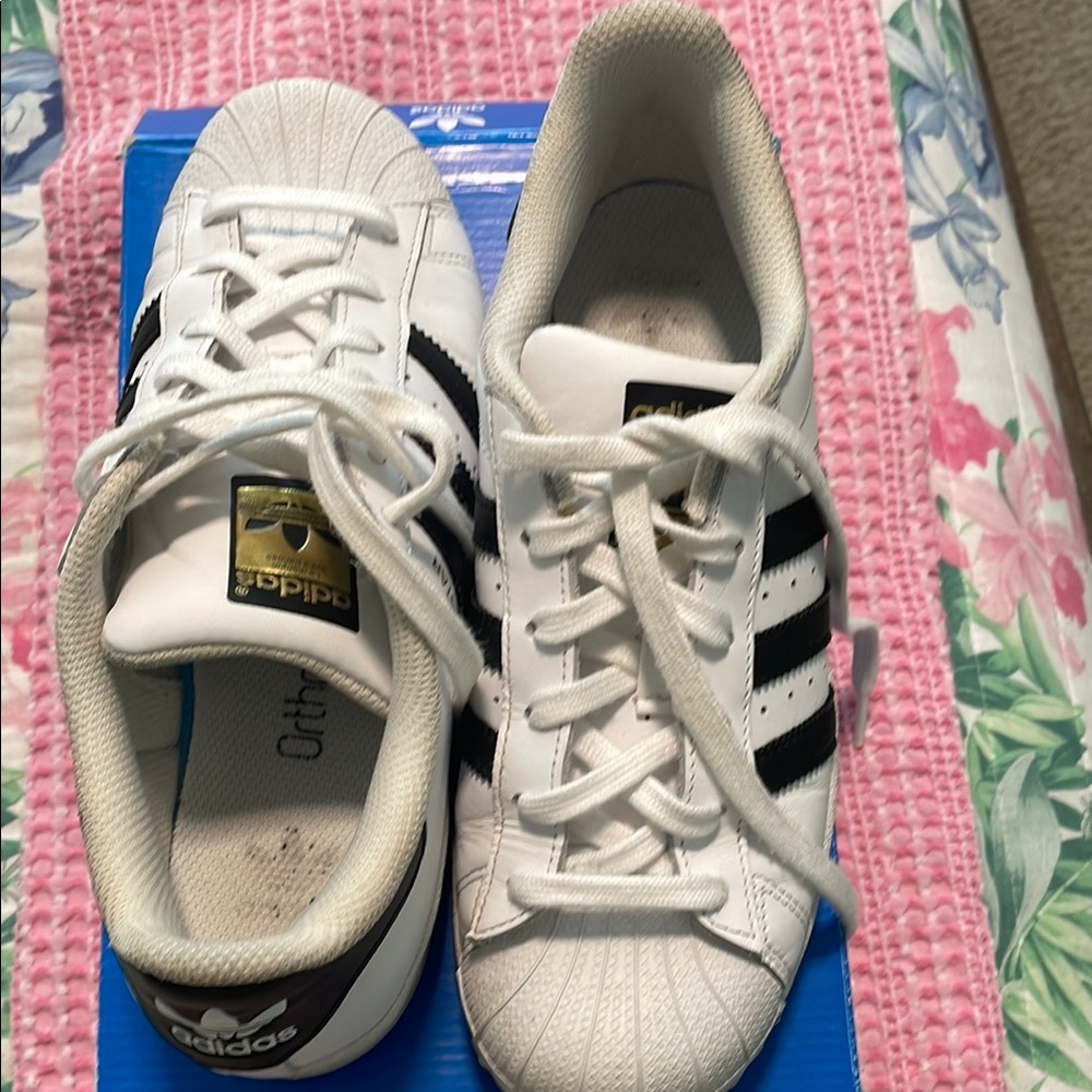 Adidas Superstar White with Black Stripes